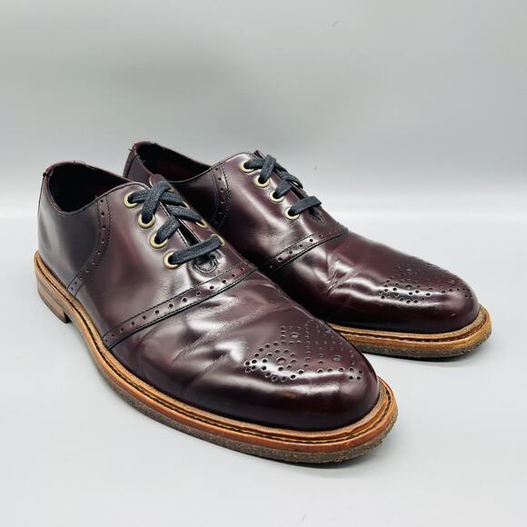 Cole Haan Shoes Men 11.5 Brown Leather Cap Toe Derby Oxford Dress Brogue Classic main image 8